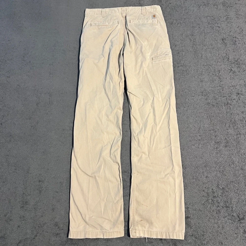 Y2K Carhartt Relaxed Fit Canvas Work Khaki Pants 34x34 Mens Utility Chino